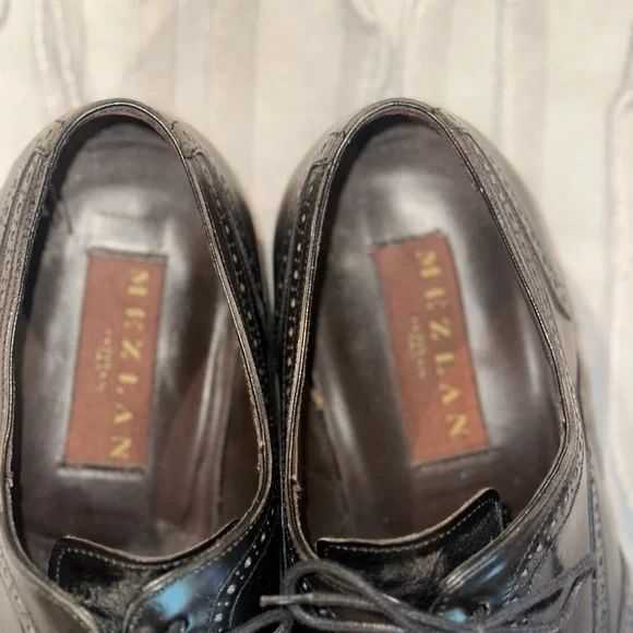 Black Leather Dress Shoes Mezlan 10.5 - Picture 6 of 8